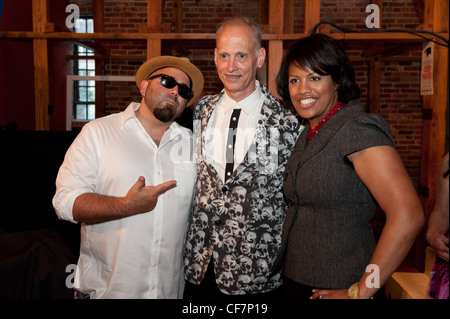 Ace of Cakes Duff Goldman, Mayor of Baltimore Stephanie Rawlings-Blake, Pope of Trash John Waters at AVAM for USCM 2011 Stock Photo