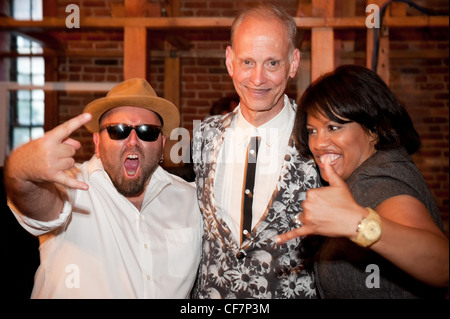 Ace of Cakes Duff Goldman, Mayor of Baltimore Stephanie Rawlings-Blake, Pope of Trash John Waters at AVAM for USCM 2011 Stock Photo