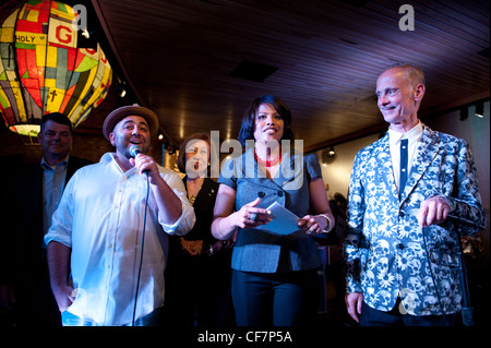 Ace of Cakes Duff Goldman, Mayor of Baltimore Stephanie Rawlings-Blake, Pope of Trash John Waters at AVAM for USCM 2011 Stock Photo