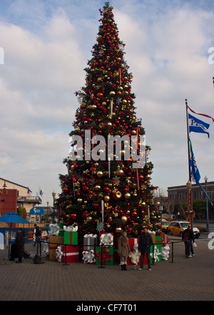 christmas at pier 39 fishermans wharf san francisco Stock Photo