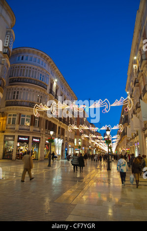 Calle Marques de Larios main pedestrian street Malaga Andalusia Spain Europe Stock Photo