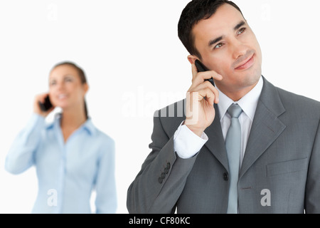 Business partners on the cellphone Stock Photo