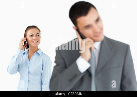 Business partners talking on the phone Stock Photo