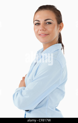 Side view of businesswoman with arms folded Stock Photo