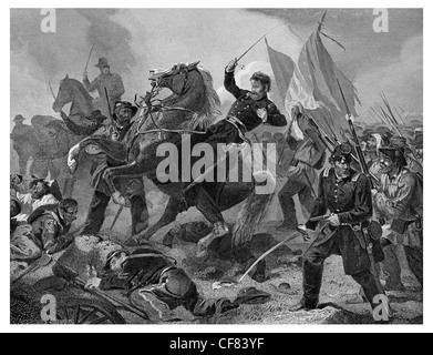 Battle of Wilson's Creek Death of General  Nathaniel Lyon 1818 to 1861 Union general in Civil War Stock Photo