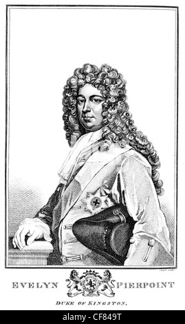 Evelyn Pierrepont 5th Earl and 1st Duke of Kingston-upon-Hull 1655 1726 member of parliament MP Marquess of Dorchester Stock Photo