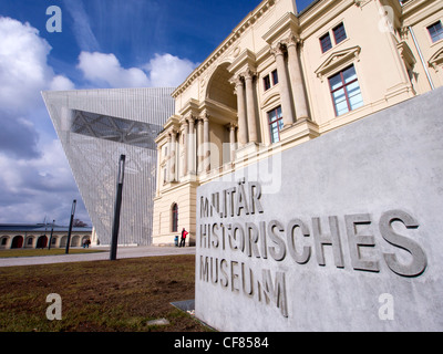 Military Historical Museum of the Bundeswehr (MHM) in Dresden Saxony Germany after renovation by Architect Daniel Libeskind Stock Photo