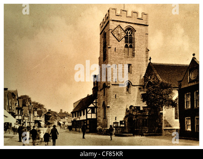 Henley-in-Arden Henley Warwickshire England historic medieval high street church Europe UK recreation tourism tourist attraction Stock Photo