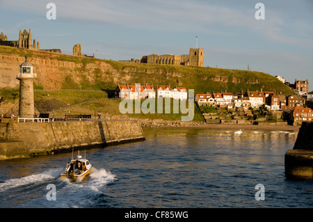 Whitby harbour in Yorkshire UK Stock Photo