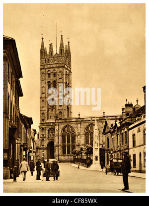 Collegiate Church of St Mary Warwick England market place England historic medieval high street church Europe UK recreation Stock Photo