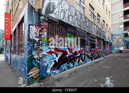 graffiti art, Hosier Lane, Melbourne, Victoria,  Australia Stock Photo