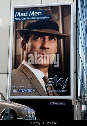 Billboard for TV drama Mad Men on Sky Television, London Stock Photo