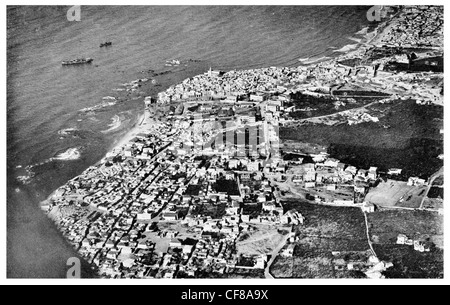 1926 Jaffa Jerusalem seaport of Holy City Israel aerial view Stock Photo