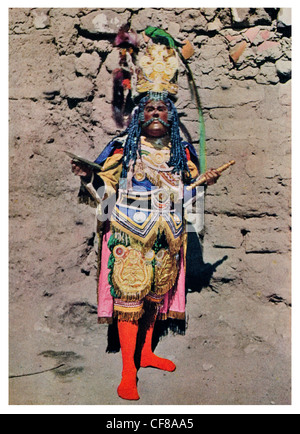 1926 Guatemala Panoply of War Quiche Indian Tecum Umam Commander in Cheif of tribe Stock Photo