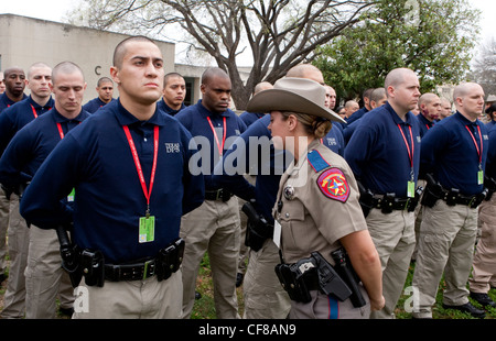 Group of Texas Department of Public Safety agent recruits during training exercise in Austin, Texas Stock Photo