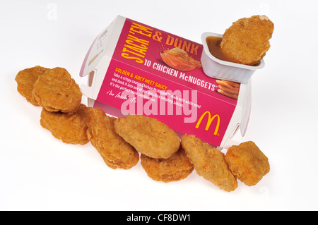 Packaging Container or box of 6 McDonald's chicken nuggets on white ...