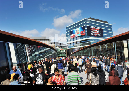 Crowds at Westfield Stratford City Shopping Centre Stock Photo