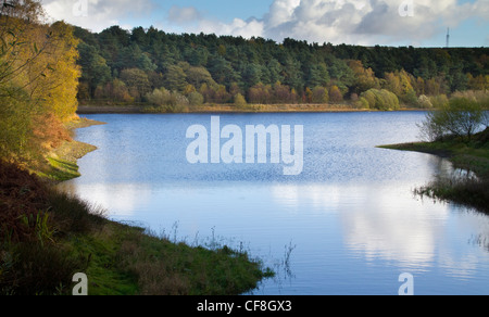 Ogden Water reservoir near Halifax West Yorkshire in Autumn. Stock Photo