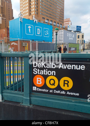 Dekalb Market at the Dekalb Avenue subway station in Brooklyn NYC Stock Photo