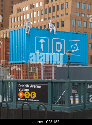 Dekalb Market at the Dekalb Avenue subway station in Brooklyn NYC Stock Photo