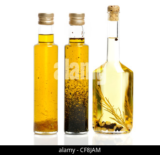 Cooking Oil Bottles On White Background Stock Photo