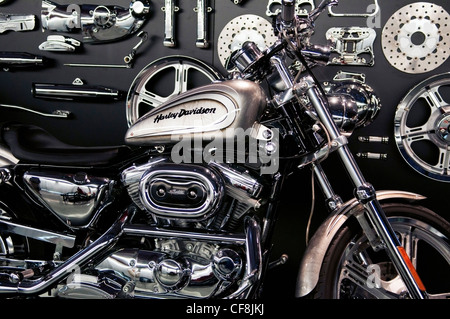 This shot is from the Harley Davidson Museum in Milwaukee Wisconsin Stock Photo