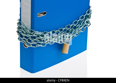a filing with chain and padlock. privacy and data security. Stock Photo