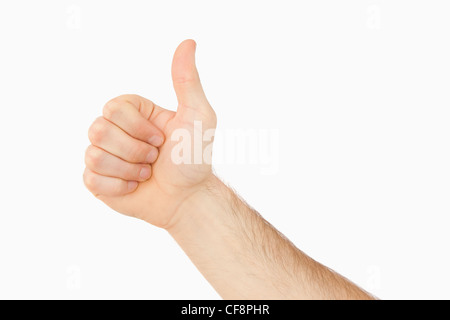 Side view of thumb up Stock Photo