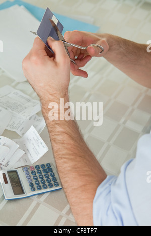 Credit card being destroyed Stock Photo