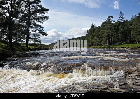 The River Dee, Mar Lodge Estate, Braemar, Royal Deeside, Aberdeenshire, Scotland, United Kingdom, Europe. Stock Photo