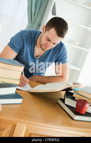 Student focused on his work Stock Photo