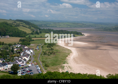 The River Tywi at Llanstefan, it eventually flows into Carmarthen Bay. Stock Photo