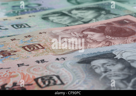 Money, notes, coins, colorful, Yuan, CNY, Renminbi, RMB, China, currency, Stock Photo