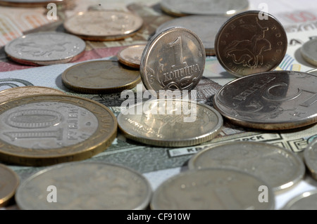 colorful, money, notes, roubles, kopecks, currency, Russia, finances, economy, Stock Photo