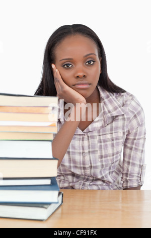 Young woman seems bored Stock Photo