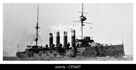 HMS Hogue was a Cressy-class armoured cruiser in the Royal Navy. Hogue was sunk by the German U-boat U-9 on 22 September 1914. Stock Photo