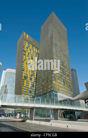 Aria Resort & Casino Towers with Crystals at CityCenter, The Strip, Las Vegas, USA Stock Photo