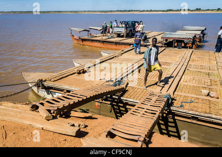 The jetty of Belo sur Tsiribihina, western Madagascar Stock Photo