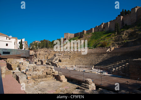 Teatro Romano the Roman era amphitheatre that was discovered in 1951 central Malaga Andalusia Spain Europe Stock Photo