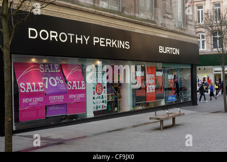 Dorothy Perkins & Burtons shop in Liverpool city centre on Church Street. Stock Photo