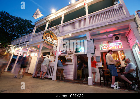 Street scene in front of Rick's bar on Duval Street, Key West, Florida