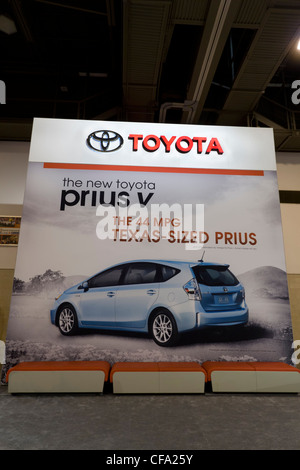 HOUSTON - JANUARY 2012: A Toyota Prius Ad at the Houston International Auto Show on January 28, 2012 in Houston, Texas. Stock Photo