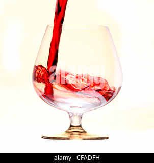 wine glass - pouring wine Stock Photo