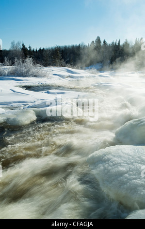 winter along the Pinawa Channel, near Pinawa, Manitoba, Canada Stock Photo
