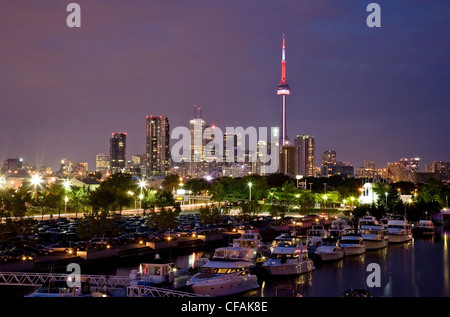View of Toronto skyline from Ontario Place, Ontario, Canada. Stock Photo