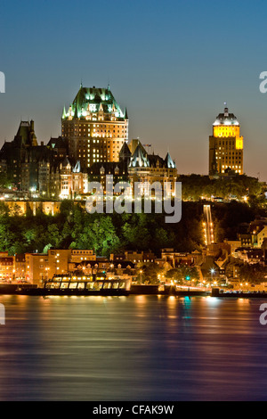 View of Quebec City at night from Levis, Quebec, Canada. Stock Photo