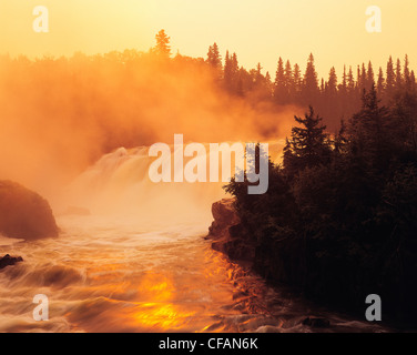 Sunrise at Pisew Falls Provincial Park along the Grass River, Manitoba, Canada Stock Photo