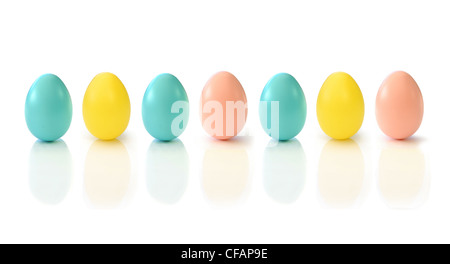 Colourful easter eggs isolated on white Stock Photo