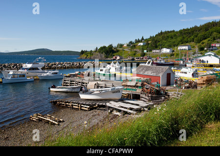 Boats docked in Dildo Harbour, Newfoundland and Labrador, Canada. Stock Photo