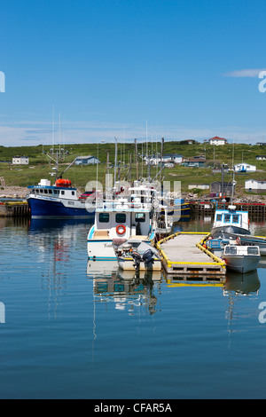 Fishing boats tied up at the wharf in Old Perlican, Newfoundland and Labrador, Canada. Stock Photo